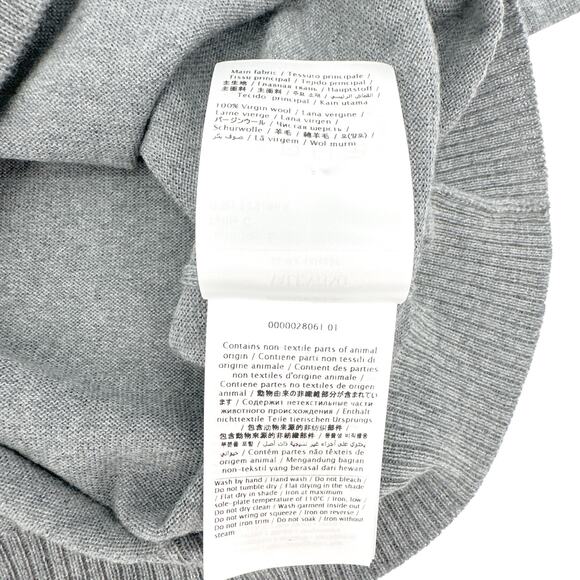 VALENTINO Rhinestone Embellished Short Sleeve Crop Knit Sweater In Grey L - Picture 12 of 15